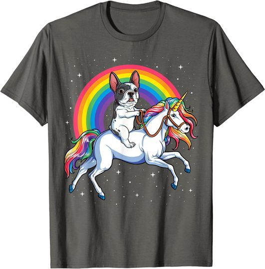 French Bulldog Unicorn Shirt Girls Space Galaxy Frenchicorn T-Shirt