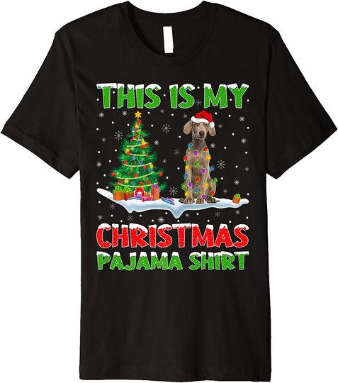 This Is My Christmas Pajama Shirt Weimaraner Dog Christmas Premium T-Shirt