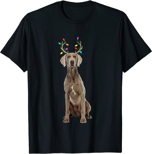 Weimaraner Reindeer Christmas Dog T-Shirt