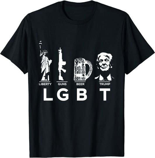 Liberty Guns Beer Tee Trump LGBT T-Shirt