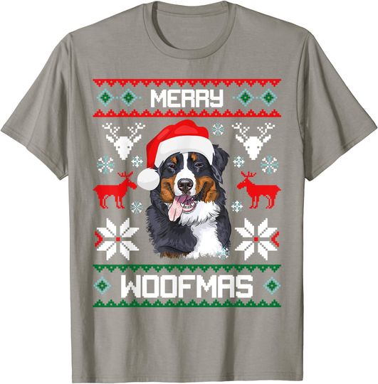 Bernese Mountain Dog Merry Woofmas Christmas T-Shirt Gift