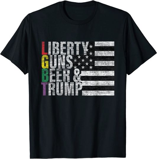 Liberty Guns Beer & Trump T shirt LGBT