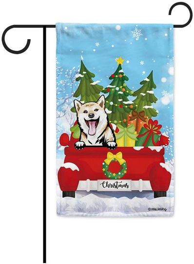 Shiba Inu Dog Christmas Flag