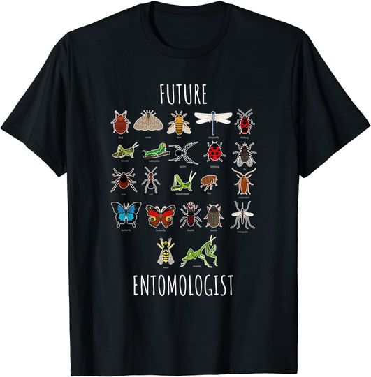 Future Entomologist T Shirt Insect Chart Bug Types Tee