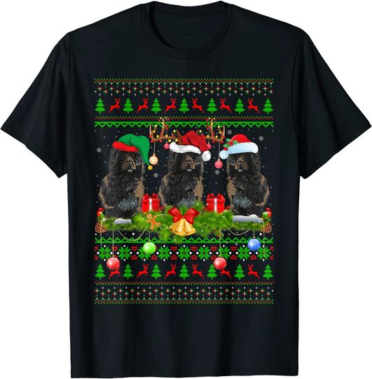 Xmas Lighting Santa Ugly Portuguese Water Dog Christmas T-Shirt