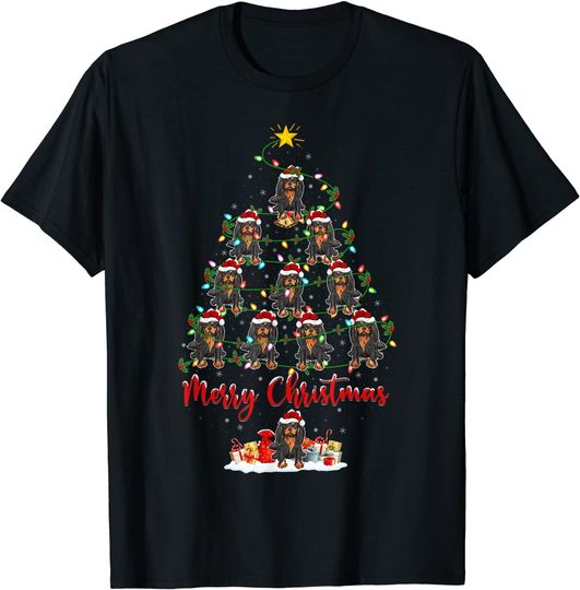 Xmas Matching Santa Portuguese Water Dog Christmas Tree T-Shirt
