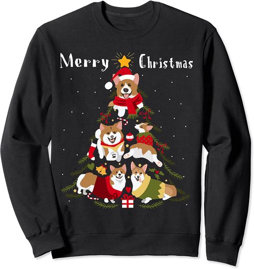 Pembroke Welsh Corgi Christmas Tree Xmas Dog Lover Sweatshirt