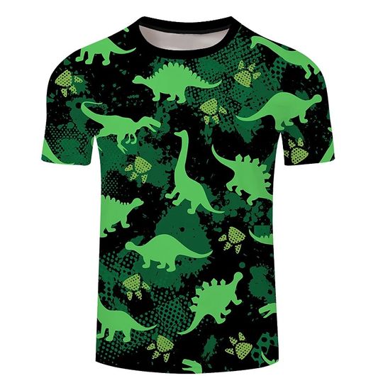 Men's Unisex Tee Shirt 3D Print Graphic Dinosaur For Casual, Daily, Holiday