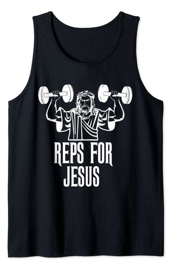 Reps For Jesus Powerlifting Weightlifting Gym Training Tank Top