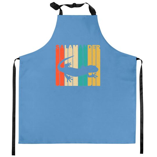 Vintage Retro Style Salamander Silhouette Kitchen Apron