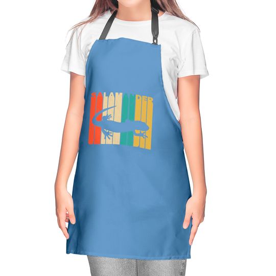 Vintage Retro Style Salamander Silhouette Kitchen Apron