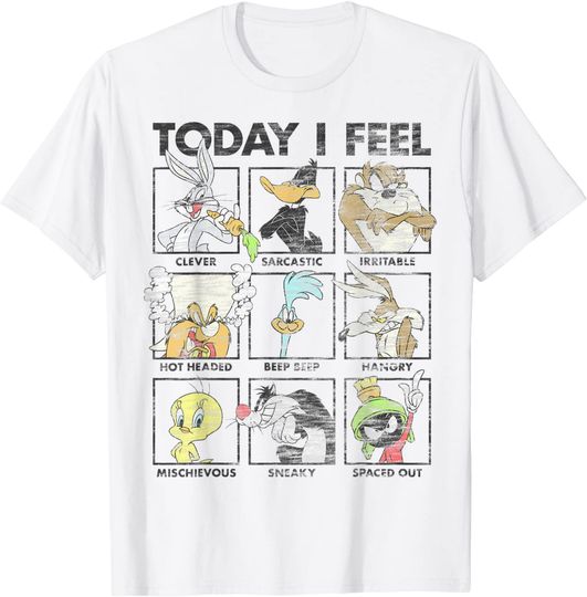 Cartoon T-Shirt Looney Tunes Group Shot Today I Feel Panels