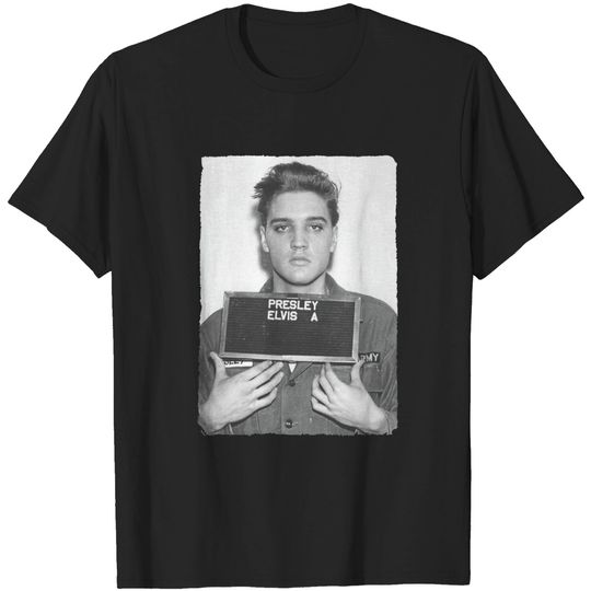 Trevco Elvis Presley Army Mug Shot Women's T Shirt