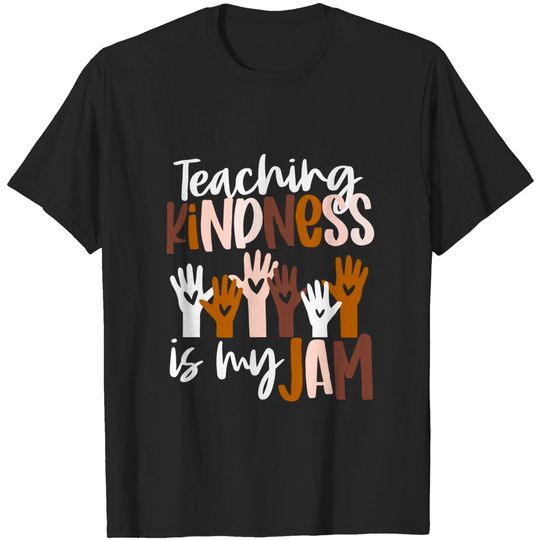 Teaching Kindness is My Jam Teacher Shirt for Women Teacher Graphic Tees Shirts Casual Short Sleeve T-Shirt