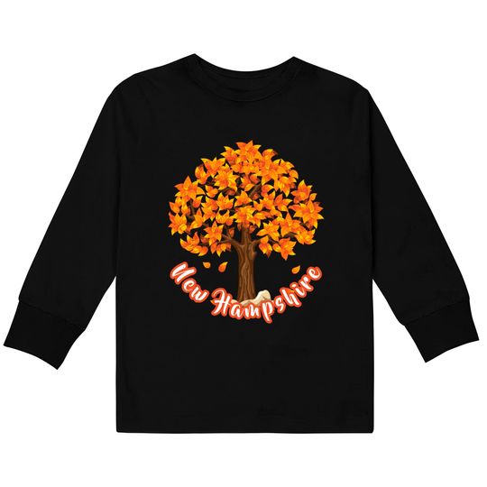 Distressed Visit New Hampshire Autumn Leaves Leaf Peeping Kids Long Sleeve T-Shirt