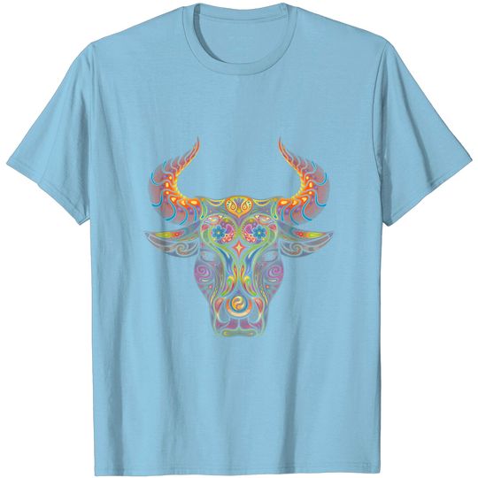 Taurus Zodiac Birthday Cow Bull Floral Farmer T Shirt