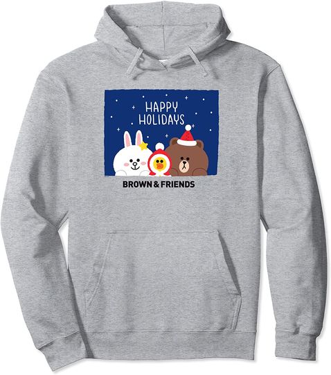Line Friends Happy Holidays Group Pullover Hoodie