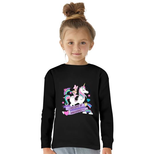 Disney Minnie Mouse Ride A Unicorn Kids Long Sleeve T-Shirt