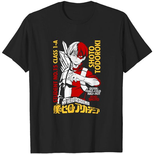 Shoto Todoroki Shirts Crew Neck Kids Anime T-Shirt Graphic T Shirts Tops