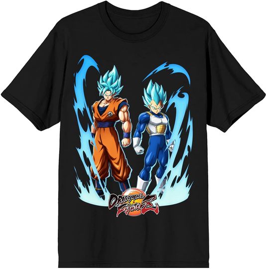 Vegeta Badman T-Shirt Dragon Ball Fighter Z Goku and Vegeta Men’s Black Graphic