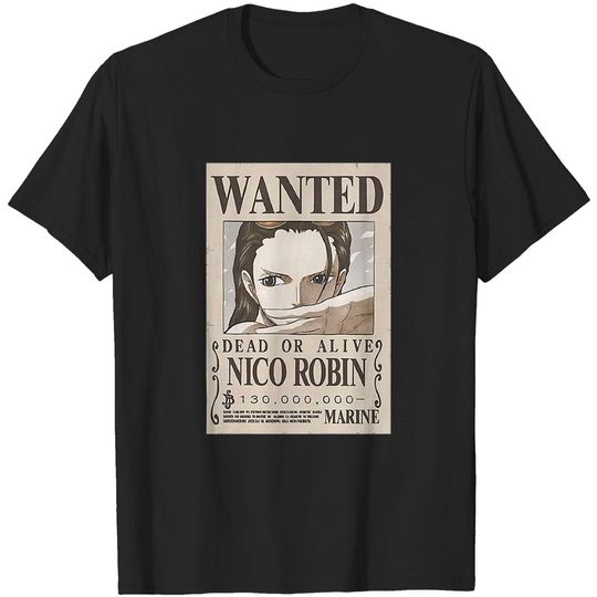One Piece Nico Robin Full Wanted Poster T-Shirt