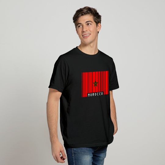 Morocco Barcode Style Flag - Mens Premium Cotton T-Shirt