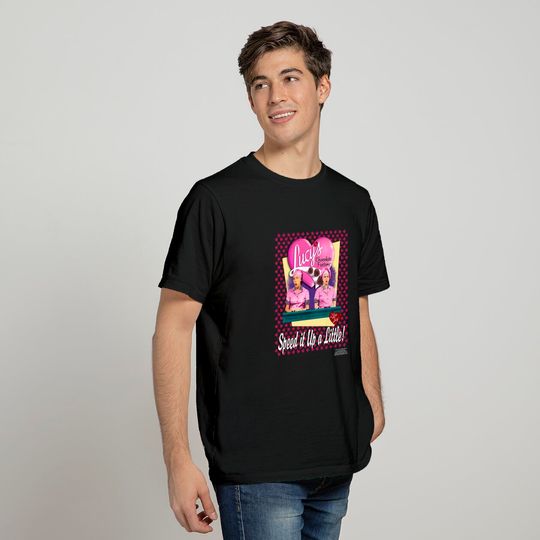 I Love Lucy T-Shirt Chocolate Factory Speed it Up Pink Tee