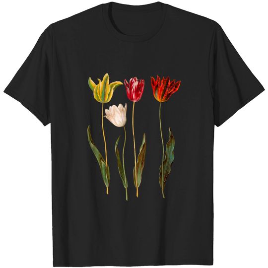 Elegant Tulips Flower Antique Plants Botanical Vintage Gift T-Shirt