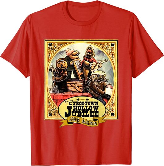 Frogtown Country Christmas Men Jug Band Funny Emmet Otter T-Shirt