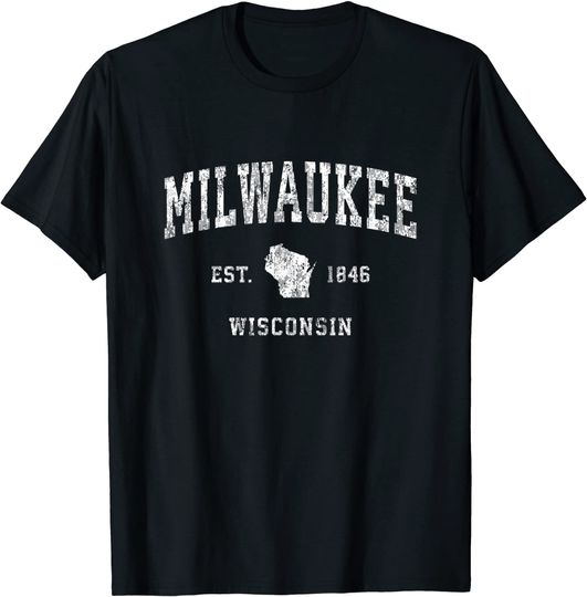 Milwaukee T-shirt Wisconsin WI Vintage Athletic Sports Design