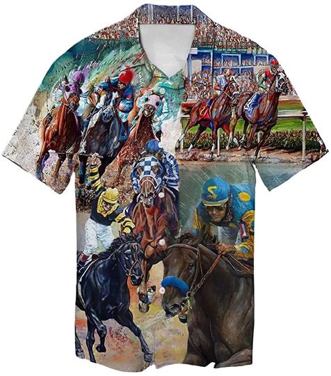 Kentucky Derby Horse Racing Hawaiin Shirt