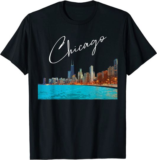 Little Chicago T-Shirt Buildings Downtown Clothing Skyline Image