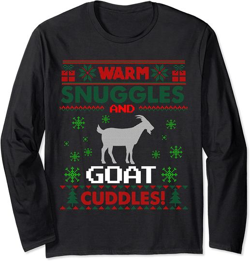 Merry Goatmas Christmas | Goat Lovers Ugly Christmas Sweater Long Sleeve