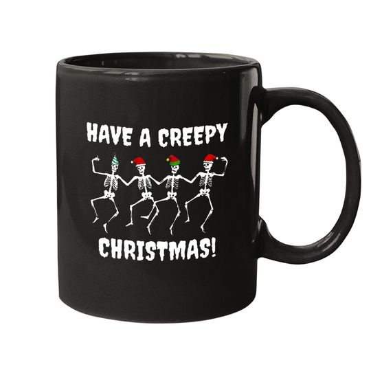 Have A Creepy Skeleton Cartoon Christmas Mugs