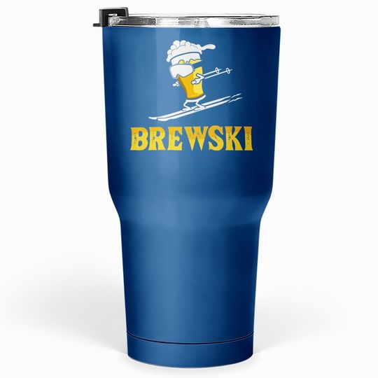 Brewski Skiing Beer Tumbler 30 Oz