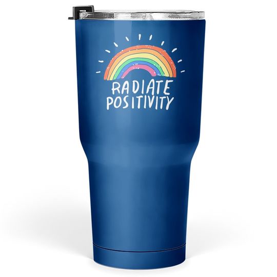 Rainbow Pride Tumbler 30 Oz Radiate Positivity Tumbler 30 Oz Pridefest Cute Graphic Tumblers 30 oz Summer Casual Tops