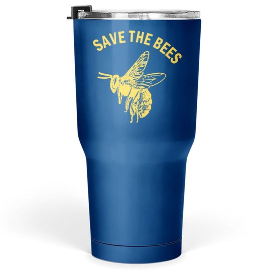 Save The Bees Tumbler 30 Oz Vintage Retro Graphic Yellow Casual Tumblers 30 oz Tops