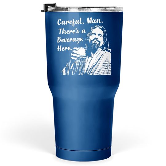 Big Lebowski Tumbler 30 Oz Funny Movie Quote Tumblers 30 oz Vintage 90s The Dude Abides Careful Man There's A Beverage Here