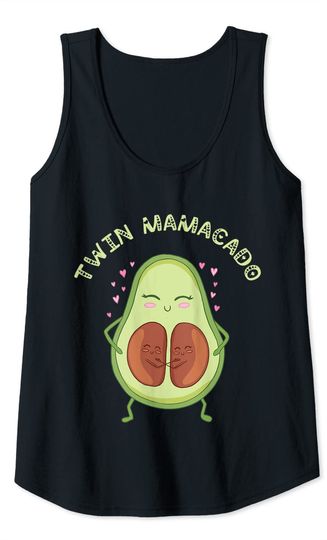 Womens Twin Mamacado Cute Avocado Mama Fruit Pregnancy Pregnant Mom Tank Top