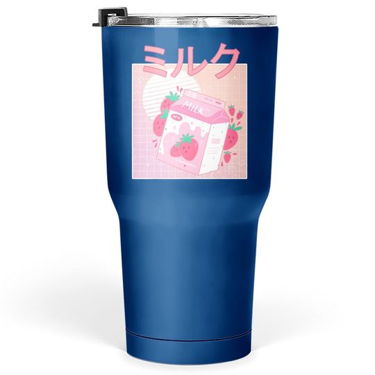 Japanese Kawaii Strawberry Milk Shake Carton Tumbler 30 Oz
