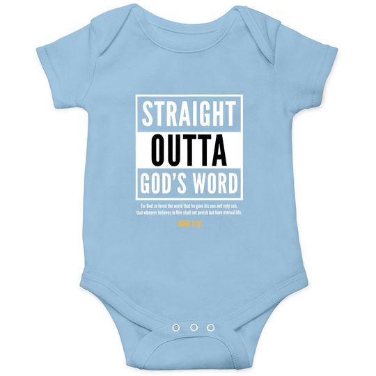 Straight Putta Gods Word Christian Baby Bodysuit