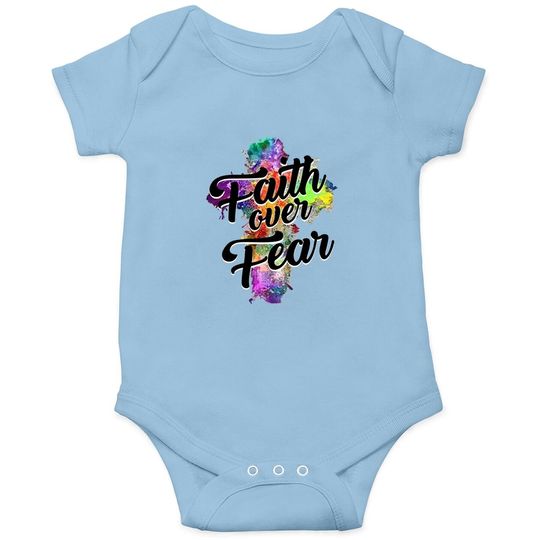 Faith Over Fear Tee Art Graphic Tops Baby Bodysuit