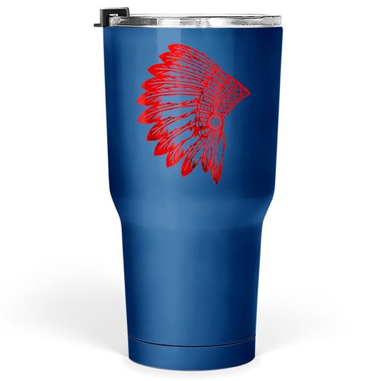 Native American Feather Headdress Indian Chief Tribes Pride Tumbler 30 Oz