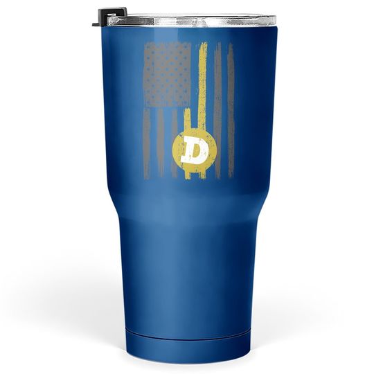 Dogecoin Usa Flag To The Moon Distressed Vintage Lover Hodl Tumbler 30 Oz