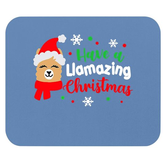 Have A Llamazing Christmas Santa Hat Mouse Pads