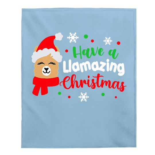 Have A Llamazing Christmas Santa Hat Baby Blankets