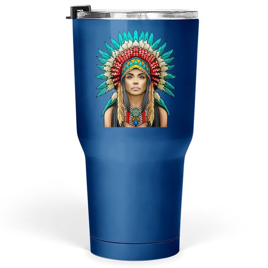 Native American Woman Indian Warrior For Tumbler 30 Oz