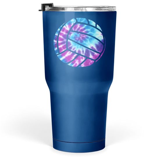 Volleyball Tie Dye Blue Purple Tumblers 30 oznage Tumbler 30 Oz