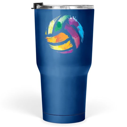 Colorful Volleyball Colorsplash Ball Tumbler 30 Oz