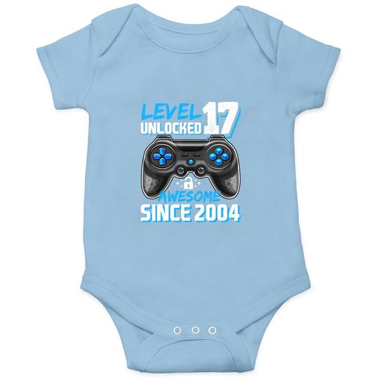 Level 17 Unlocked Awesome 2004 Video Game 17th Birthday Baby Bodysuit